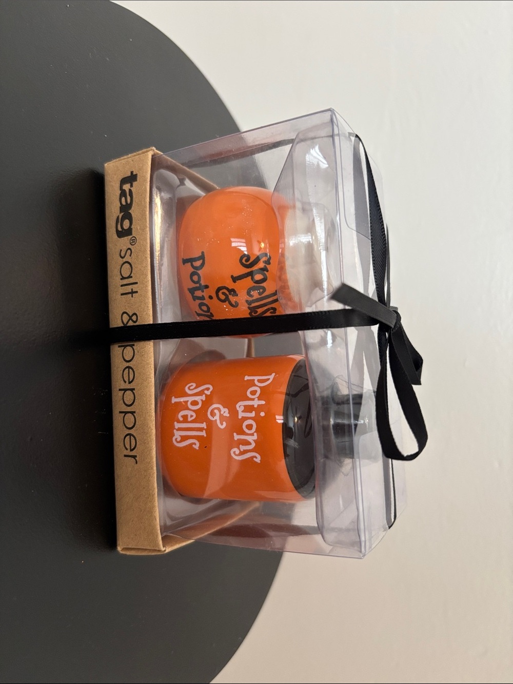 Tag Salt & Pepper 'Potions & Spells' Orange Salt and Pepper Shakers Halloween